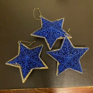 Christmas blue stars ornaments.